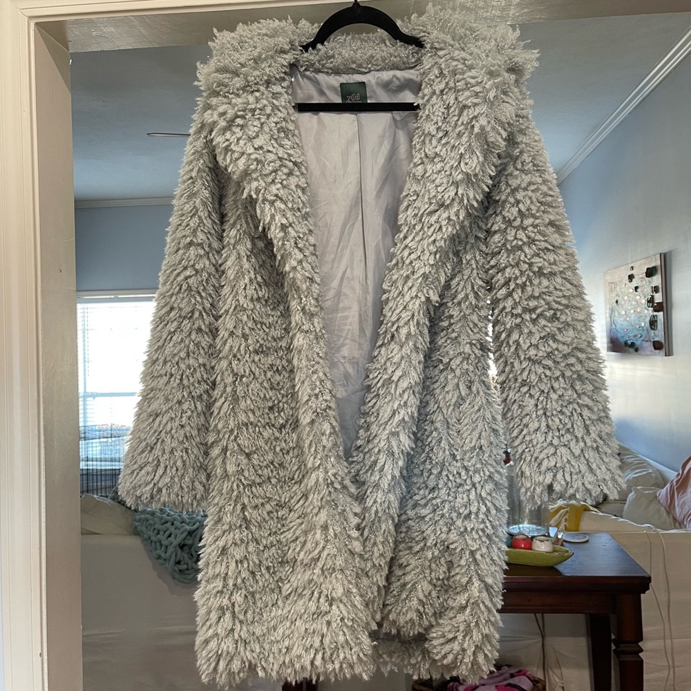 Faux shaggy fur/teddy bear coat